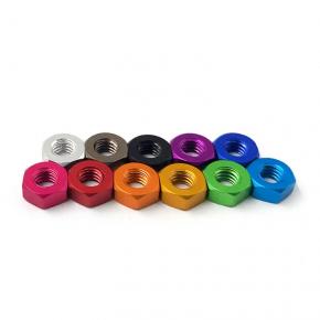 Aluminum colorful anodized hex nut